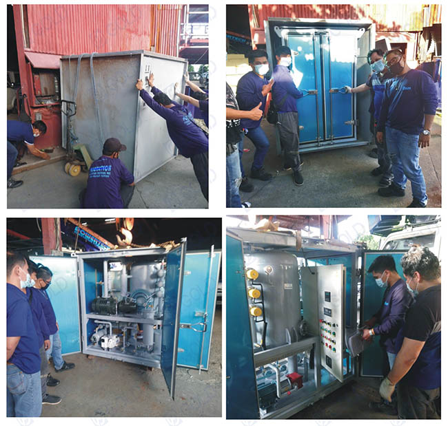 Feedback dos clientes do purificador de óleo de transformador ZJA-1.8KY 1800L / H nas Filipinas